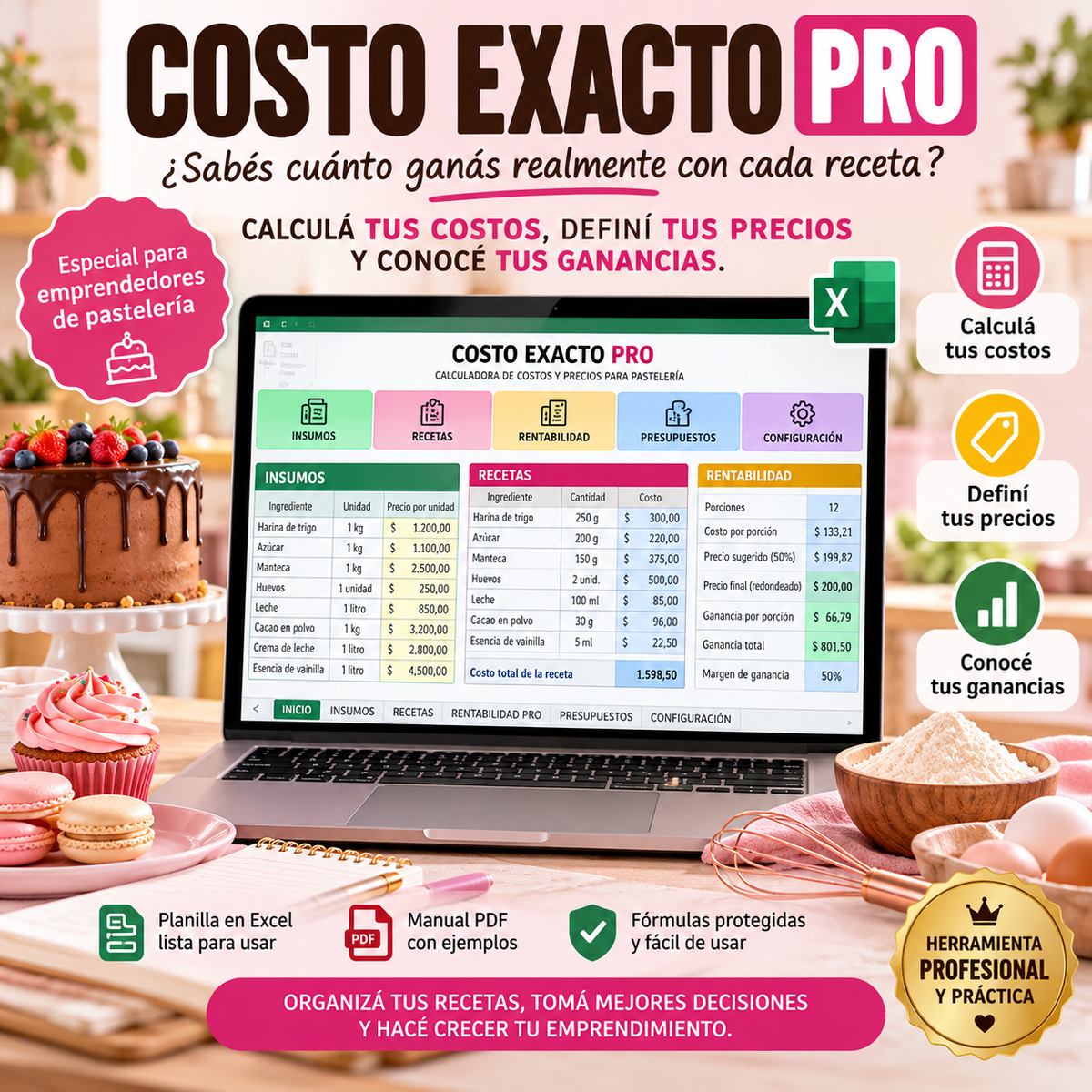 COSTO EXACTO PRO | Calculadora de Costos para Pastelería