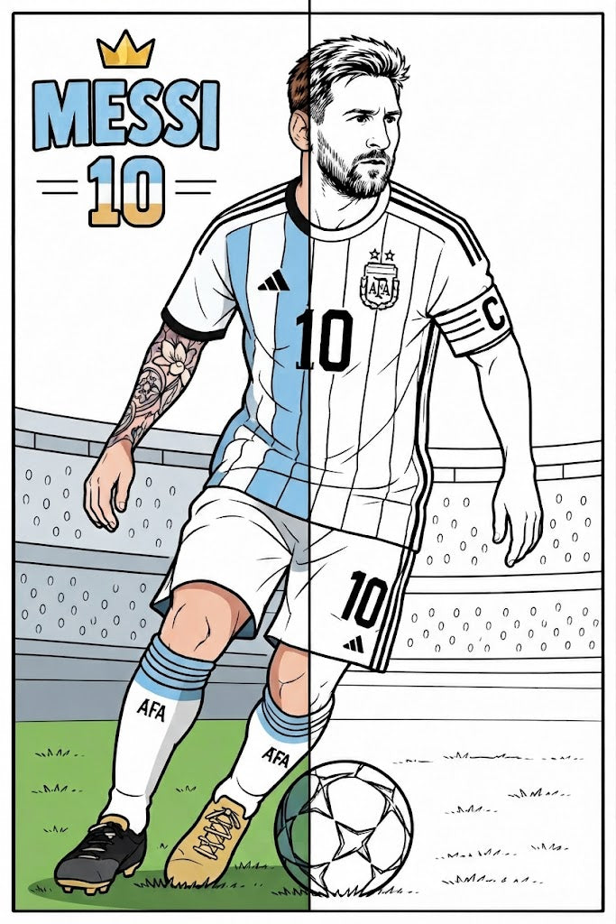 MESSI: UNA LEYENDA PARA COLOREAR